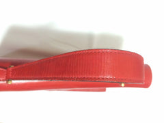 Vintage FENDI genuine red leather classic handbag with iconic Janus medallion embossed motif at front. 050628ya1