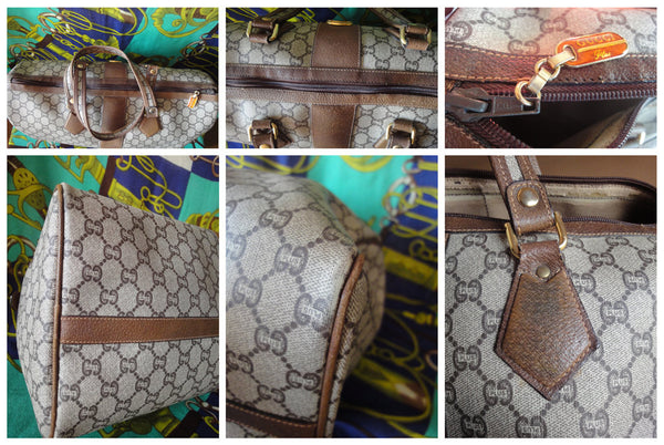 Etro Boston Bag handbag Brown PVC Travel Duffle - EXCELLENT