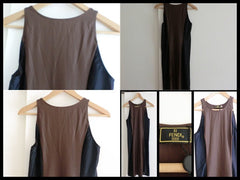 Vintage FENDI brown and grey mode dress. Simple and elegant dress.