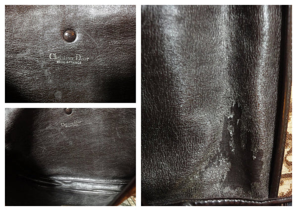 Dior logo 2PUBC120GBC H07E Double zip pocket Shoulder Bag Leather gray