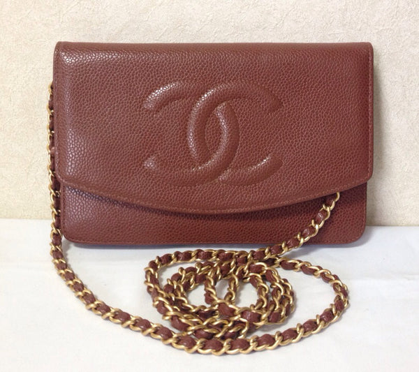Chanel Vintage Timeless Caviar Wallet on Chain