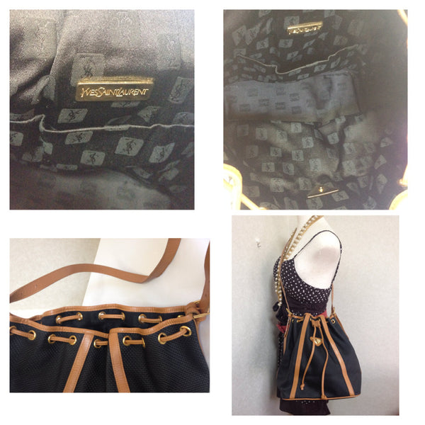 Vintage Yves Saint Laurent black hobo bucket shoulder bag with brown l –  eNdApPi ***where you can find your favorite designer  vintages..authentic, affordable, and lovable.