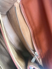 Vintage MCM classic brown monogram Kelly bag with golden logo plate. Perfect daily use bag. By Michael Cromber, Germany