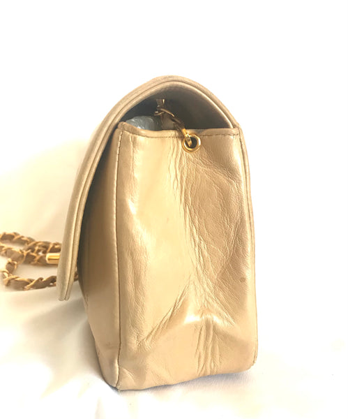 Reserved for Win. Vintage CHANEL beige lambskin chain shoulder purse w –  eNdApPi ***where you can find your favorite designer  vintages..authentic, affordable, and lovable.