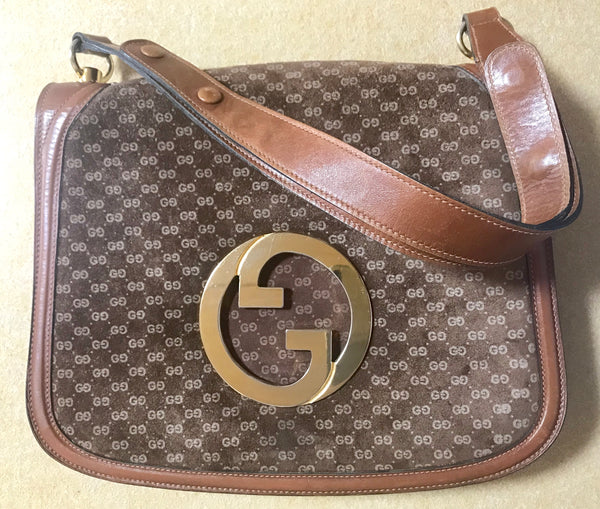 Vintage Gucci brown leather micro GG print shoulder bag with iconic go –  eNdApPi ***where you can find your favorite designer  vintages..authentic, affordable, and lovable.