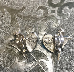 Vintage Christian Lacroix silver and blue earrings. Blue and pink crystal stones. Rare statement jewelry. Great gift. 0506302