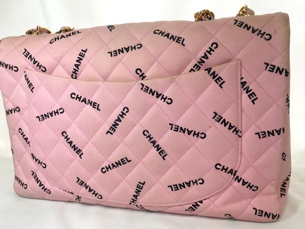 Vintage CHANEL pink canvas classic 2.55 jumbo purse with black CHANEL –  eNdApPi ***where you can find your favorite designer  vintages..authentic, affordable, and lovable.