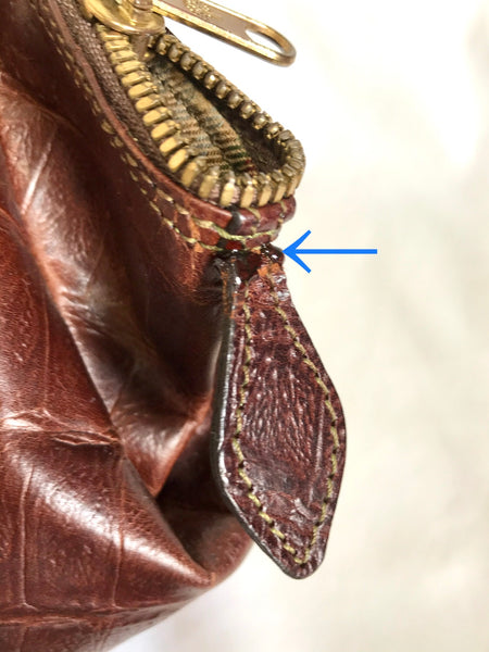 Vintage Mulberry croc embossed leather birkin mini doctor's bag