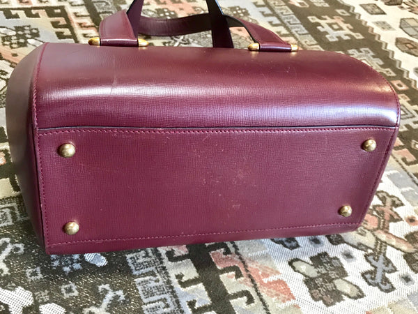 CARTIER Handbag Must Line leather/Gold Hardware Bordeaux Women Used –