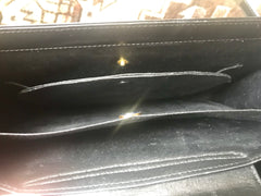Vintage Oscar de la Renta black leather Kelly bag. Classic and masterpiece handbag.