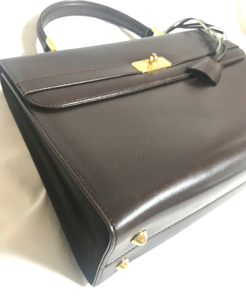 Hermes Kelly bag 28 Sellier Black Box calf leather Silver hardware