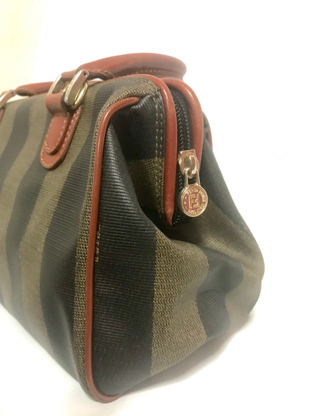 Vintage FENDI pecan stripe Speedy style handbag, purse with brown leat –  eNdApPi ***where you can find your favorite designer  vintages..authentic, affordable, and lovable.