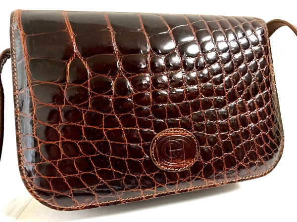 Crocodile handbag Gucci Brown in Crocodile - 19993065
