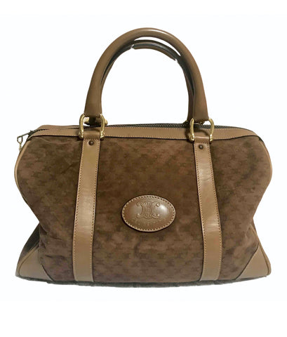 Vintage CELINE mini duffle bag, speedy style handbag with macadam blaison  logos. For Sale at 1stDibs