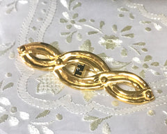 Vintage FENDI gold tone twisted design brooch pin, hat pin with FF mark. Can be used as a brooch pin, jacket brooch pin too