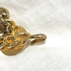 Vintage CHANEL triple layer golden chain and brown leather belt with CC and lion charms. Beautiful classic belt back in old era. R0410119