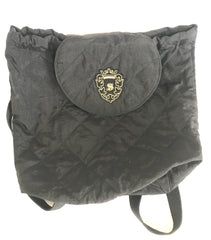 Vintage Sonia Rykiel black lightweight quilted fabric backpack. Travel bag. Made in France.