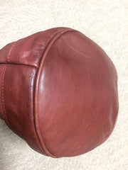 Vintage Celine wine brown nappa leather hobo bucket shoulder bag with blason mark
