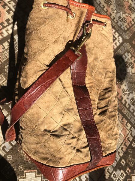 Vintage Mulberry brown khaki quilted suede leather bucket hobo bag wit –  eNdApPi ***where you can find your favorite designer  vintages..authentic, affordable, and lovable.