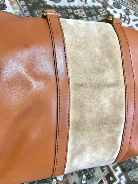 80's vintage Christian Dior Bagages genuine brown suede leather