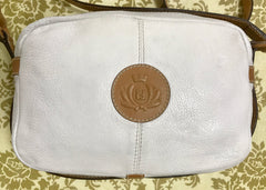 Vintage Fendi white and brown leather shoulder bag. Rare purse back in the era. 060905r2