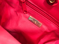 Vintage Bottega Veneta butterfly and leaf printed hobo bag with red leather trimmings. 050327ys3