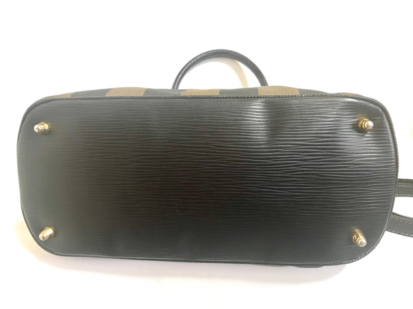 Vintage FENDI pecan stripe jacquard fabric handbag with black leather –  eNdApPi ***where you can find your favorite designer  vintages..authentic, affordable, and lovable.