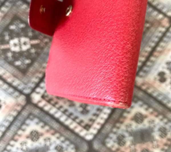 Ladies Red Leather Burberry Wallet