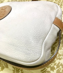 Vintage Fendi white and brown leather shoulder bag. Rare purse back in the era. 060905r2