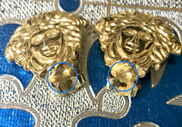 Authentic Gianni Versace Medusa Logo Vintage Silver-Tone Clip on Earrings