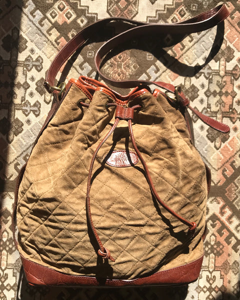 Vintage Mulberry brown khaki quilted suede leather bucket hobo bag wit –  eNdApPi ***where you can find your favorite designer  vintages..authentic, affordable, and lovable.