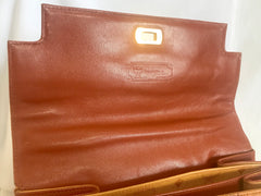 Vintage MCM classic brown monogram Kelly bag with golden logo plate. Perfect daily use bag. By Michael Cromber, Germany