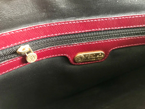Vintage FENDI black leather shoulder bag, large clutch purse with embo –  eNdApPi ***where you can find your favorite designer  vintages..authentic, affordable, and lovable.