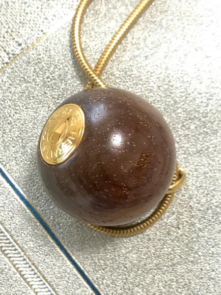 Reserved for Win. Vintage Hermes wood ball and Sellier charm