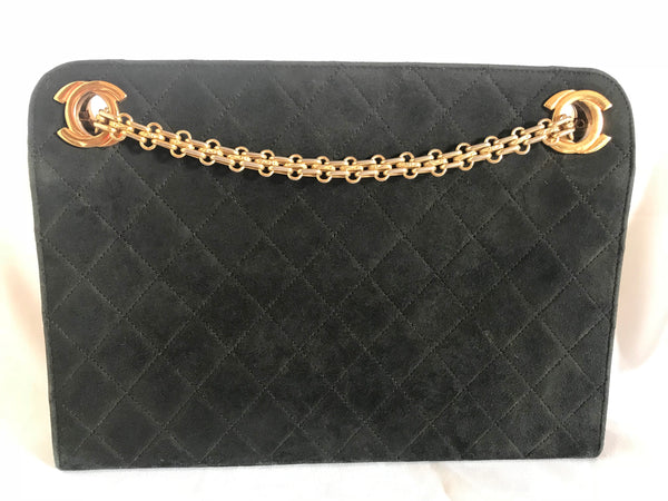 CHANEL, Bags, Black Suede Chanel