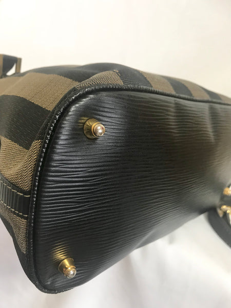Vintage FENDI pecan stripe jacquard fabric handbag with black leather –  eNdApPi ***where you can find your favorite designer  vintages..authentic, affordable, and lovable.