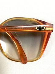 60's, 70's vintage Christian Dior orange and yellow sunglasses. Very rare classic retro eyewear back in the old era. Authentic mod piece.