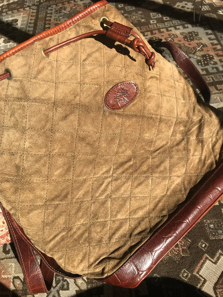 Vintage Mulberry brown khaki quilted suede leather bucket hobo bag wit –  eNdApPi ***where you can find your favorite designer  vintages..authentic, affordable, and lovable.