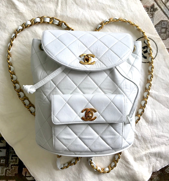 Chanel Gabrielle Blue Leather Bagpack W/Original Box & Dust Bag & Card –  Watch & Jewelry Exchange