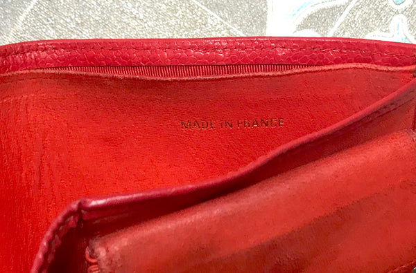 Vintage CHANEL red stitched caviar leather square wallet, bill, card c –  eNdApPi ***where you can find your favorite designer  vintages..authentic, affordable, and lovable.