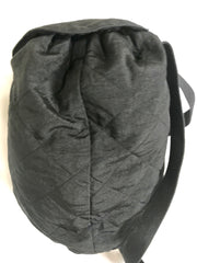 Vintage Sonia Rykiel black lightweight quilted fabric backpack. Travel bag. Made in France.