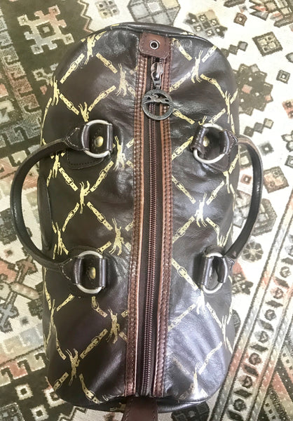 80's Vintage Longchamp Classic Dark Brown Nappa Leather 