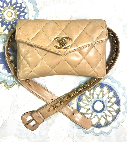 Waist bag in beige padded leather ( numbered) Chanel at 1stDibs