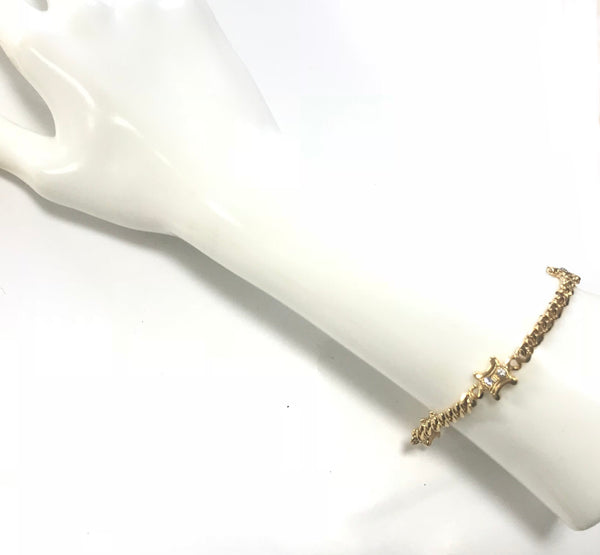 Celine Vintage Blazon Chain Bag Charm Bracelet - Gold-Tone Metal