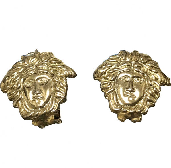 Vintage Gianni Versace Round Gold Tone Medusa Face Motif 