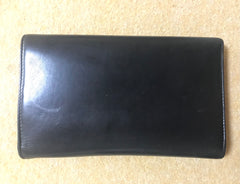 Vintage CHANEL black leather wallet with large CC stitch mark. Rare wallet from Chanel in 90’s. 050320r9