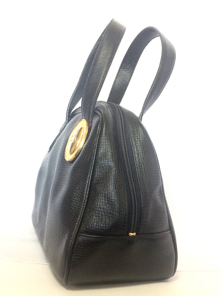 Vintage Christian Dior grained black leather handbag with oval golden –  eNdApPi ***where you can find your favorite designer  vintages..authentic, affordable, and lovable.