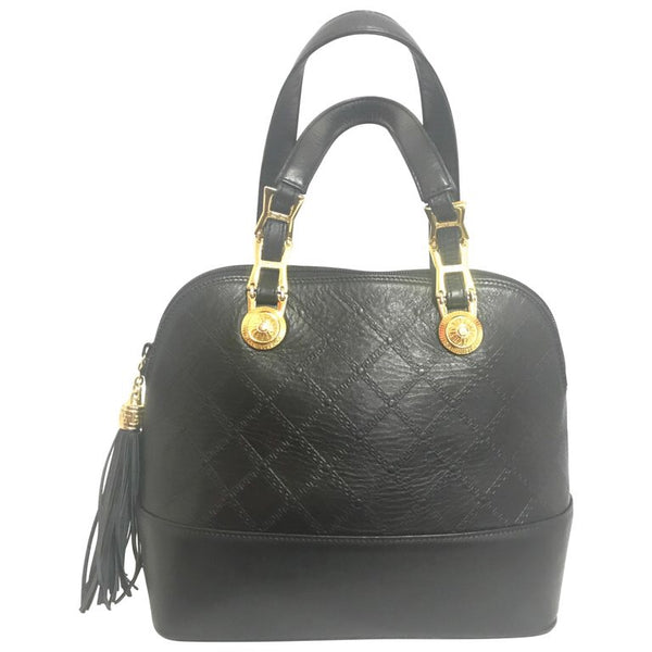 Gianni Versace Black Leather Pattern Womens Luxury Bag - Shop