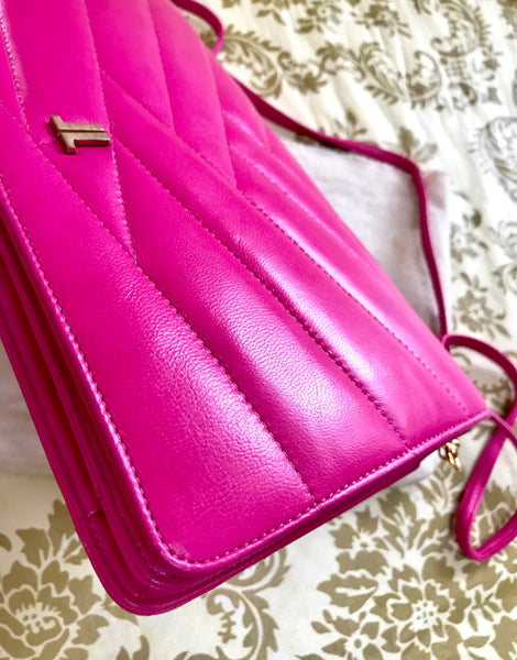 SOLD*Authentic YSL Hot Pink Quilted Bag