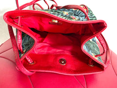 Vintage Bottega Veneta butterfly and leaf printed hobo bag with red leather trimmings. 050327ys3